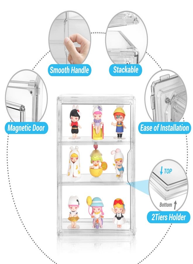 Cutora Acrylic Display Case for Figures, 3 Tier Clear Wall-Mounted Storage Organizer, Display Box with Magnetic Door, Dustproof Showcase Cabinet for Doll Action Figure Collectibles - Image 4